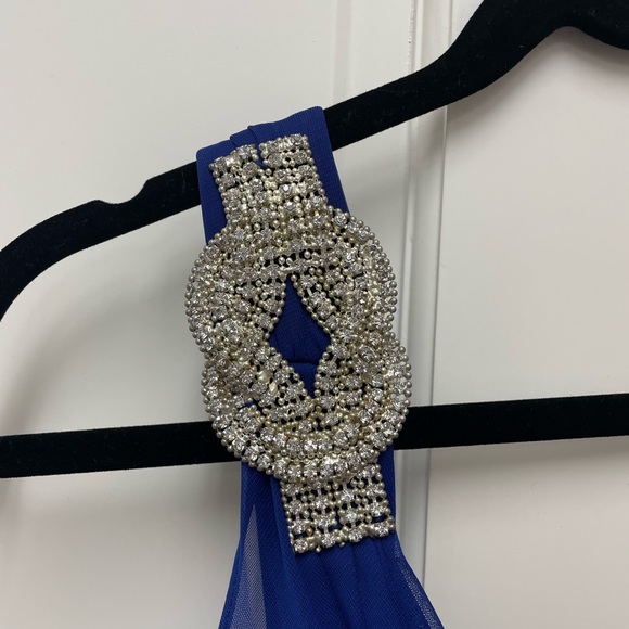 Xscape One Shoulder Gown Prom Dress Sz 2 in Royal Blue - Picture 6 of 10